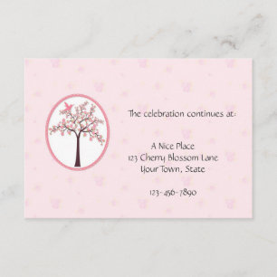 Kirschbaum-Rosa-Empfangskarte Begleitkarte