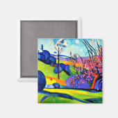 Kirschbaum zwischen Felsen Magnet (Vorderseite/Rückseite)