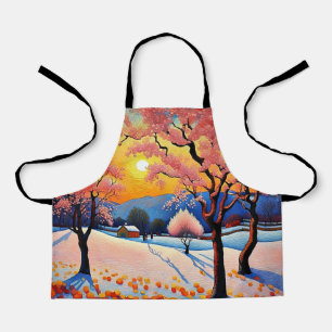 Kirschbäume im Schnee 2 Schürze