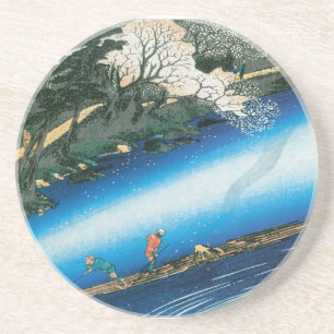 Kirschbäume über dem Fluss, Arashiyama, Japan Getränkeuntersetzer