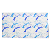 Kirschbaumstruktur im japanischen Stil in blau Kissenbezug (Rückseite-Links)