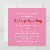 Kirschbeeren-Freude mit quadratischem Einladung (Rückseite)