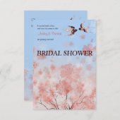 Kirschblossom und Brautparty mit Blumenschlucken Einladung (Vorne/Hinten)