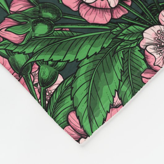 Kirschblüte 2 fleecedecke (Ecke)