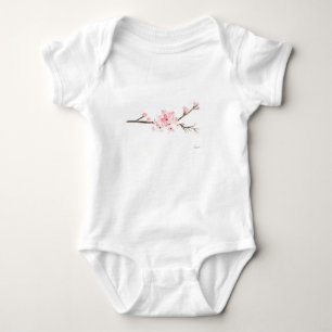 Kirschblüte Aquarell Japanische Blume Baby Strampler