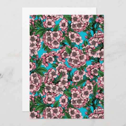 Kirschblüte auf blau (Vorne/Hinten)