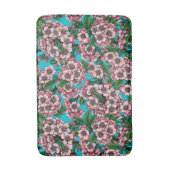 Kirschblüte auf blau badematte (Vorderseite Vertikal)