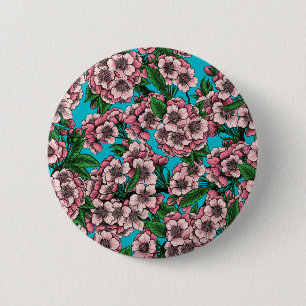Kirschblüte auf blau button
