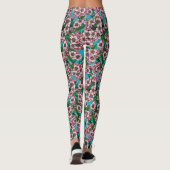 Kirschblüte auf blau leggings (Rückseite)
