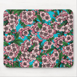 Kirschblüte auf blau mousepad