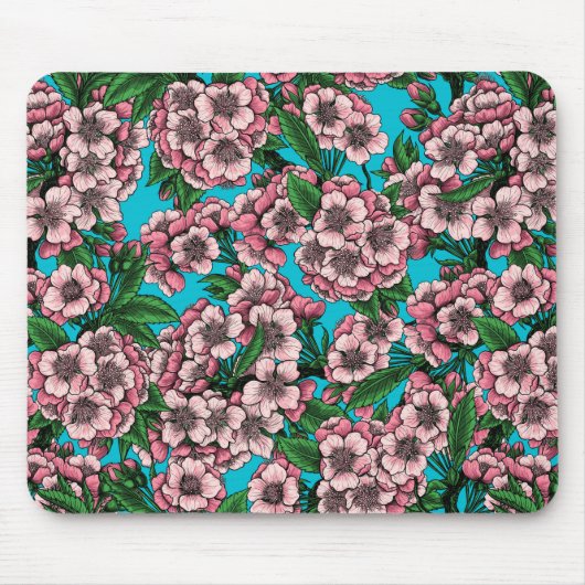 Kirschblüte auf blau mousepad (Vorne)