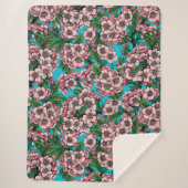 Kirschblüte auf blau sherpadecke (Vorderseite)