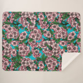 Kirschblüte auf blau sherpadecke (Vorderseite (Horizontal))