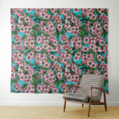 Kirschblüte auf blau wandteppich (Beispiel (Horizontal))