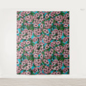 Kirschblüte auf blau wandteppich (Vorderseite)