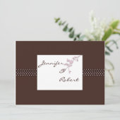 Kirschblüte auf Brown-Hochzeits-Einladung Einladung (Stehend Vorderseite)