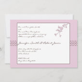 Kirschblüte auf Brown-Hochzeits-Einladung Einladung (Rückseite)