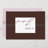 Kirschblüte auf Brown-Hochzeits-Einladung Einladung (Vorne/Hinten)