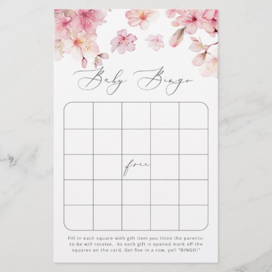 Kirschblüte Baby-Duschbingspiel (Vorderseite)