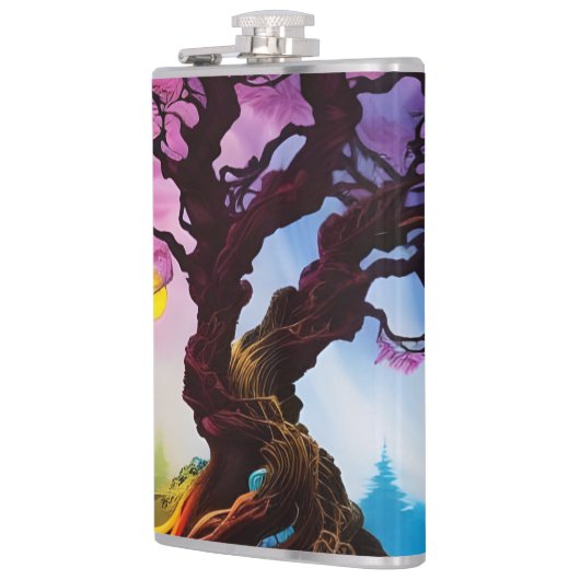 Kirschblüte Baum des Lebens Flachmann (Links)