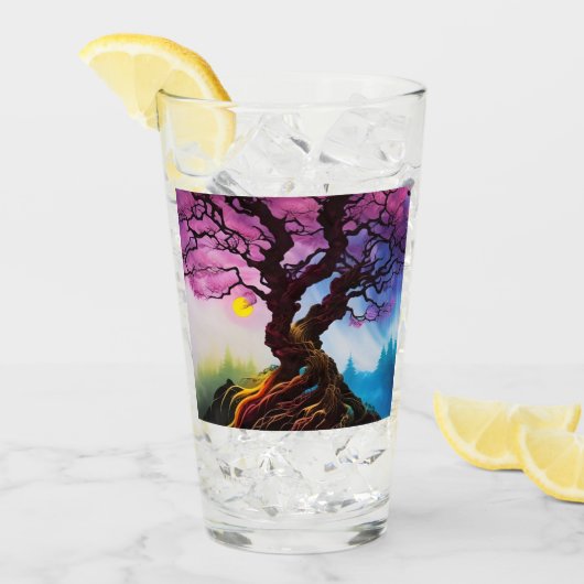 Kirschblüte Baum des Lebens Glas (Vorderseite Ice)