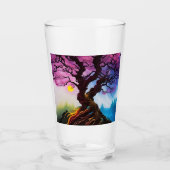 Kirschblüte Baum des Lebens Glas (Vorderseite)
