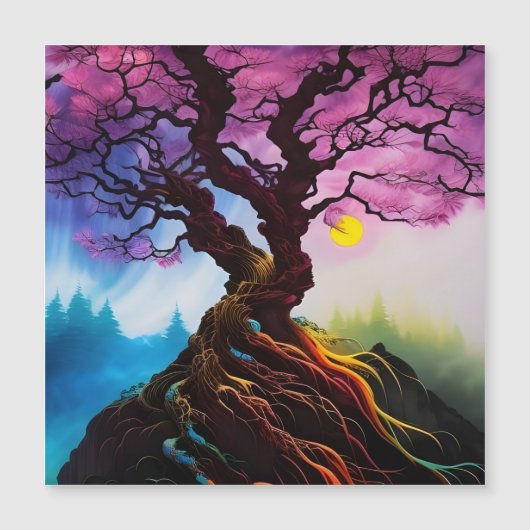 Kirschblüte Baum des Lebens Magnetkarte (Vorderseite)