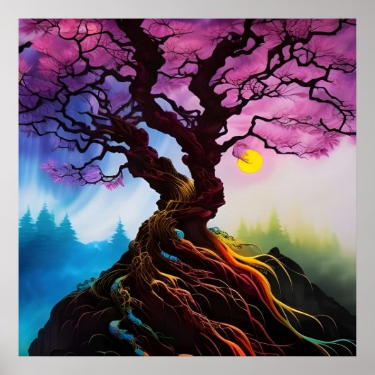 Kirschblüte Baum des Lebens Poster (Vorne)