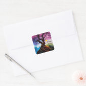 Kirschblüte Baum des Lebens Quadratischer Aufkleber (Umschlag)