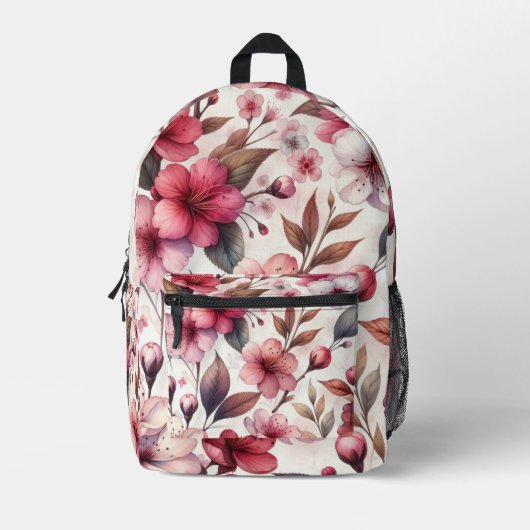Kirschblüte Bedruckter Rucksack (Vorderseite)