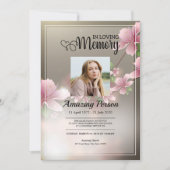 Kirschblüte Beerdigung Reihenfolge des Dienstes Ei Einladung (Vorderseite)