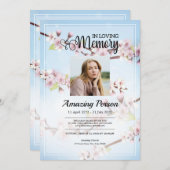 Kirschblüte Beerdigung Reihenfolge des Dienstes Ei Einladung (Vorne/Hinten)