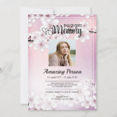 Kirschblüte Beerdigung Reihenfolge des Dienstes Ei Einladung (Vorderseite)