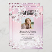 Kirschblüte Beerdigung Reihenfolge des Dienstes Ei Einladung (Vorne/Hinten)