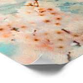 Kirschblüte Blume Aquarellmalerei Poster (Ecke)