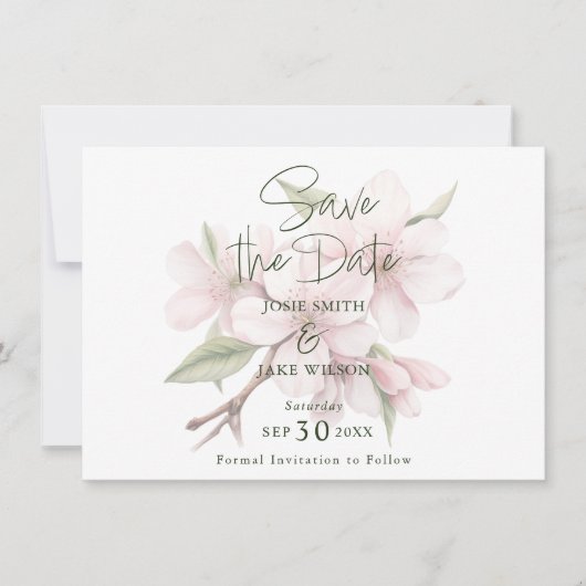 Kirschblüte Blume Hintergrund Save the Date (Vorderseite)