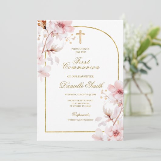 Kirschblüte Blumenblüte Einladung (Stehend Vorderseite)