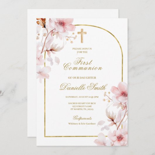 Kirschblüte Blumenblüte Einladung (Vorne/Hinten)