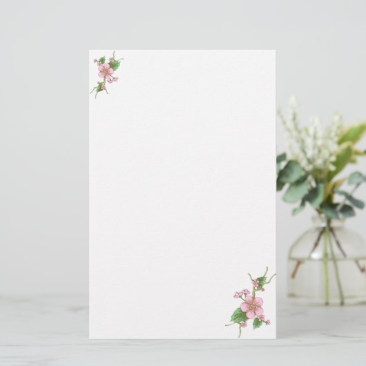 Kirschblüte-Blüten Briefpapier (Stehend Vorderseite)