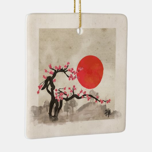 Kirschblüte-Blüten-LandschaftsZenhieroglyphe Keramikornament (Rechts)