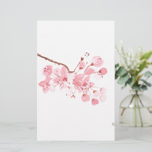 Kirschblüte Briefpapier (Stehend Vorderseite)