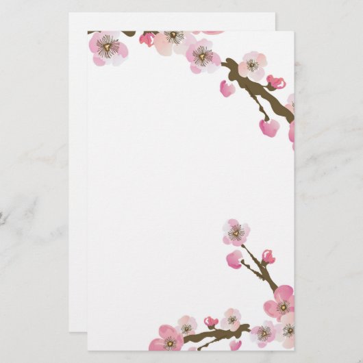 Kirschblüte-Briefpapier Briefpapier (Vorne/Hinten)