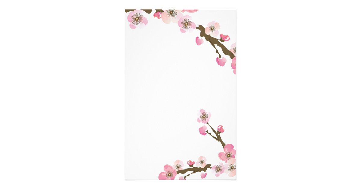 Kirschblüte-Briefpapier Personalisiertes Druckpapier | Zazzle