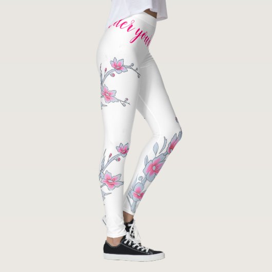 Kirschblüte Damen rosa Hose Leggings (Rechts)