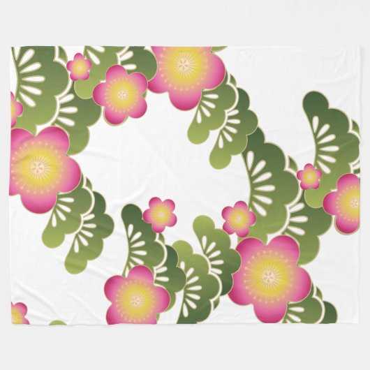 Kirschblüte-Decke Fleecedecke (Vorderseite (Horizontal))