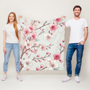 Kirschblüte Fleecedecke