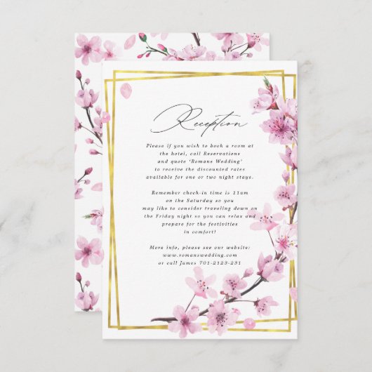 Kirschblüte Frühling Blumenzettel Begleitkarte (Vorne/Hinten)