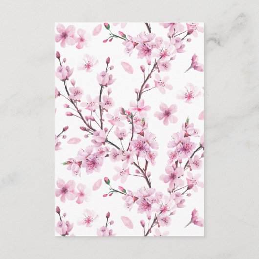 Kirschblüte Frühling Blumenzettel Begleitkarte (Rückseite)