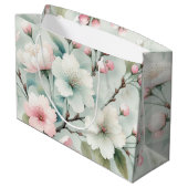 Kirschblüte Große Geschenktüte (Rückseite Schrägansicht)