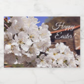 Kirschblüte. Happy Oaster Lebensmitteletikett (Einzelnes Label)